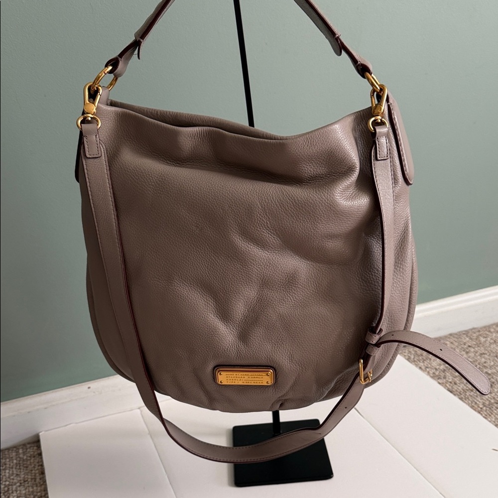 Marc by Marc Jacob’s Elegant Taupe Leather Hobo Bag